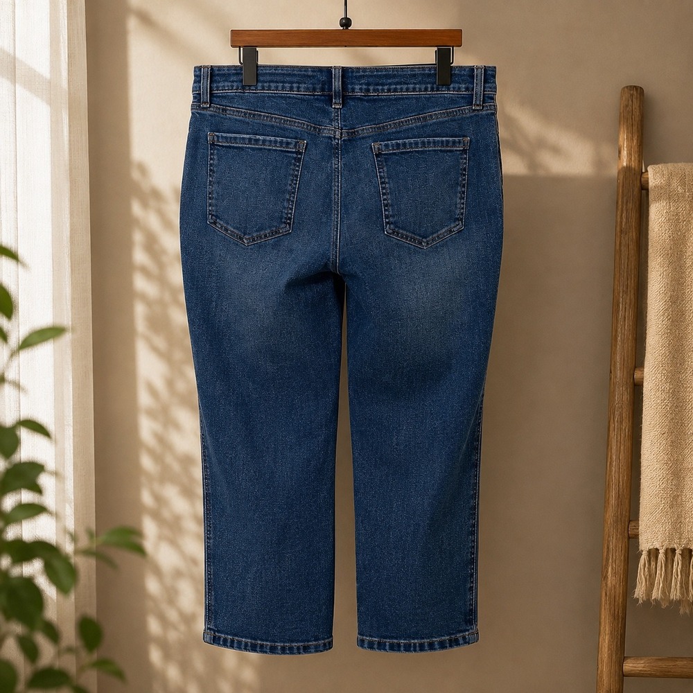 Chico's Define Me Denim Straight Leg Ankle Jeans Size 14R Blue Wash - Picture 3 of 8